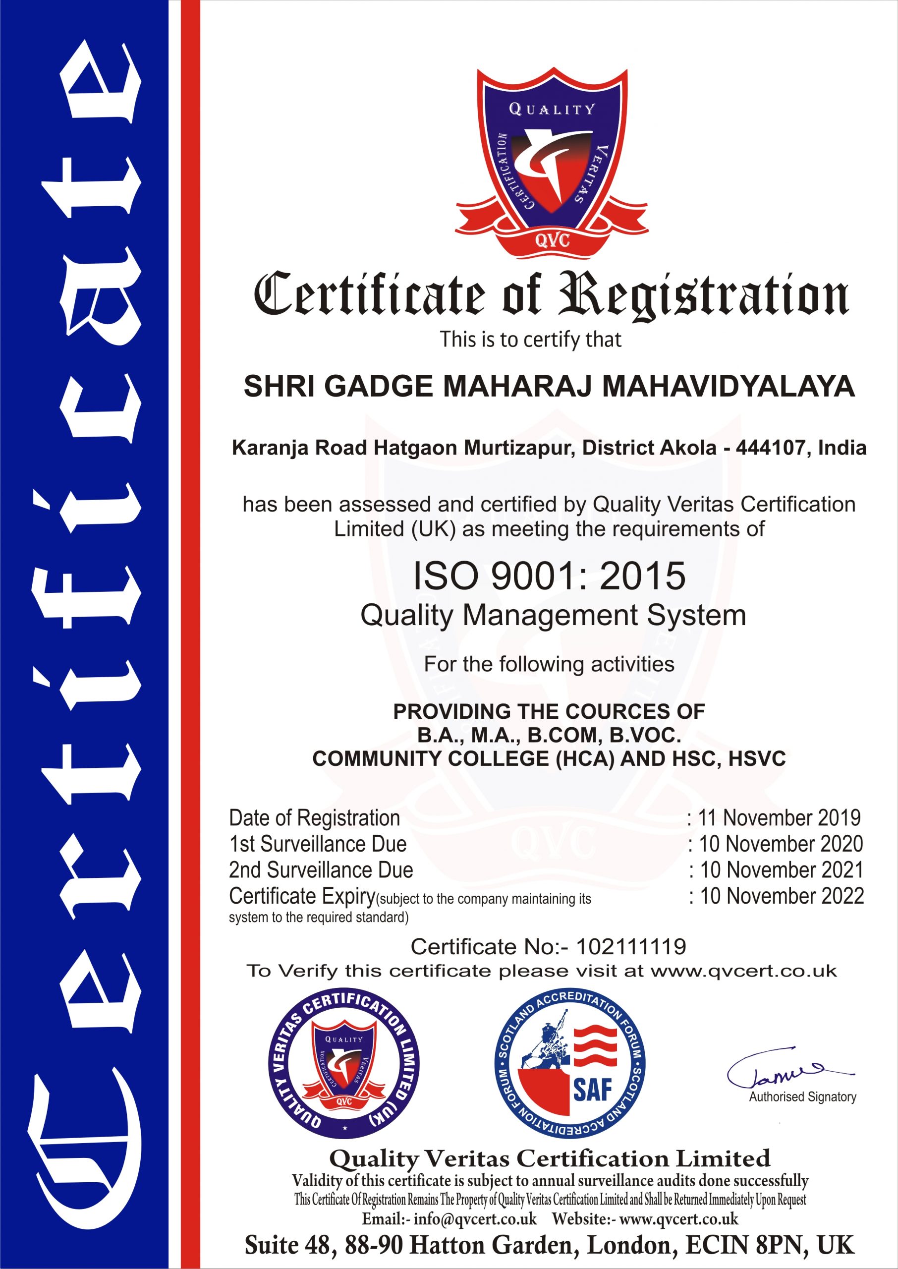 ISO Certificate