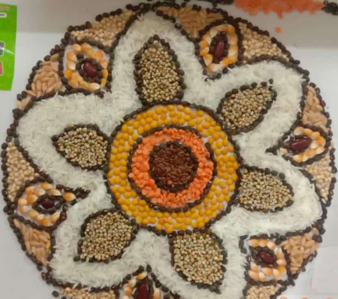 department teach the students many types of rangoli 2022